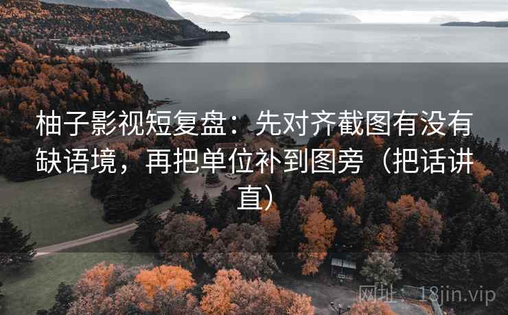 柚子影视短复盘:先对齐截图有没有缺语境,再把单位补到图旁(把话讲直) 柚子影视短复盘:先对齐截图有没有缺语境,再把单位补到图旁(把话讲直)