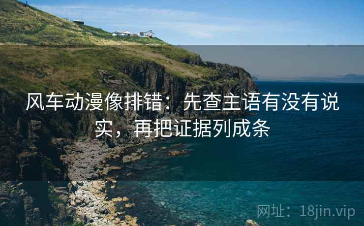 风车动漫像排错：先查主语有没有说实，再把证据列成条