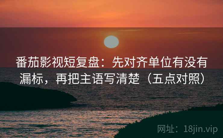 番茄影视短复盘：先对齐单位有没有漏标，再把主语写清楚（五点对照）